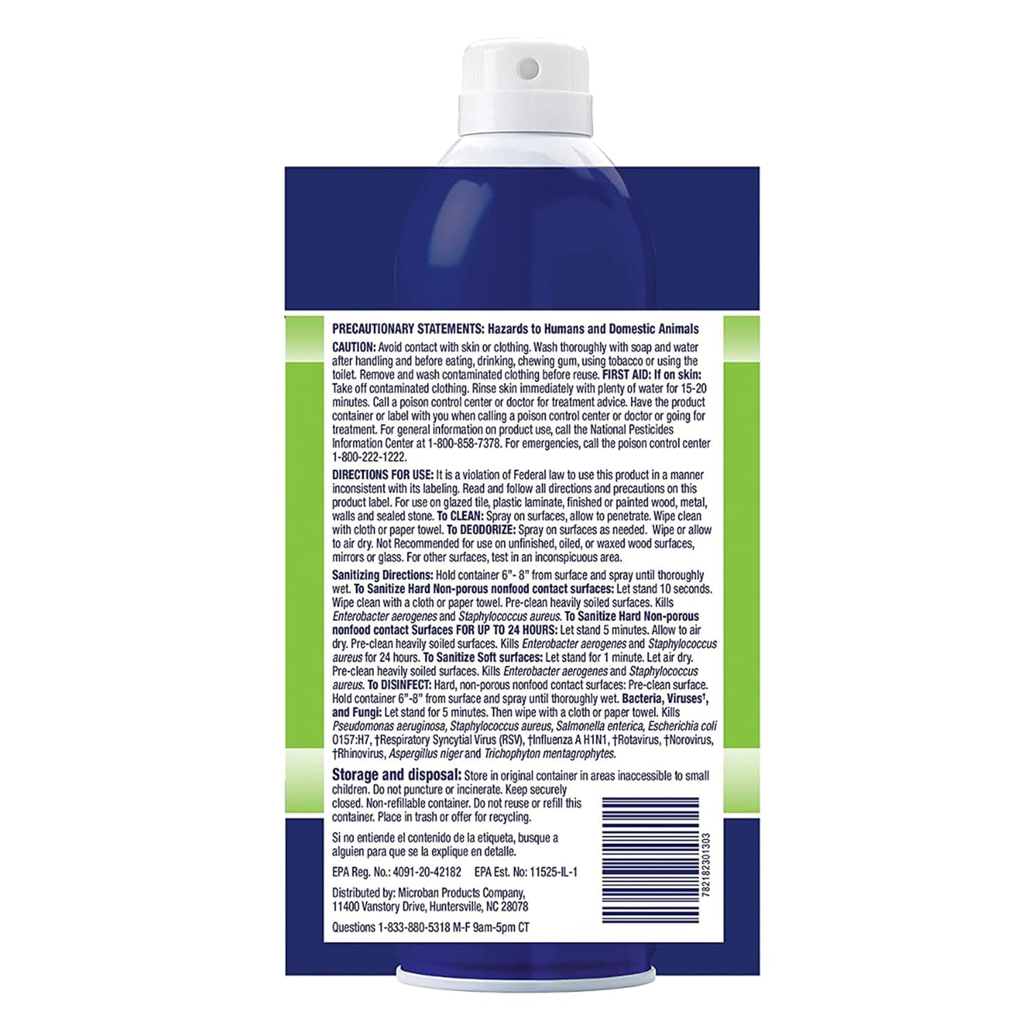 24 Hour Sanitizing Spray, 6 Cans, 15 Fl Oz Each