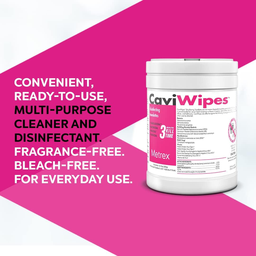 Caviwipes - Disposable Germicidal Cleaner & Healthcare Disinfecting Wipes, 160 Count