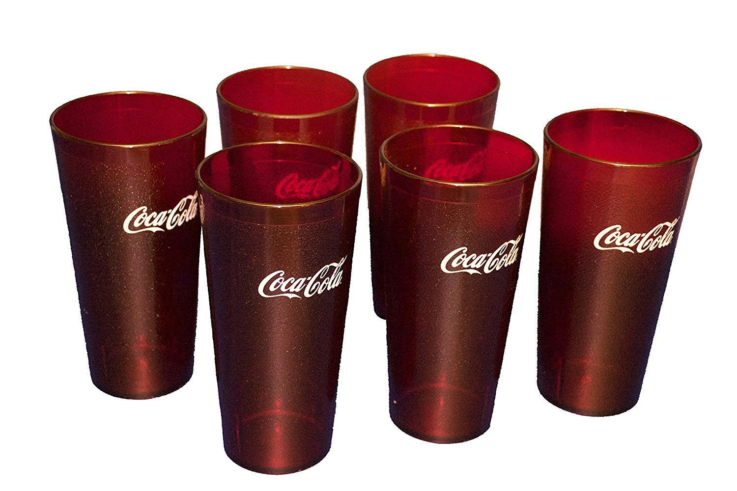 Coca Cola Restaurant Red Plastic Tumblers 16Oz Carlisle, Pack of 6