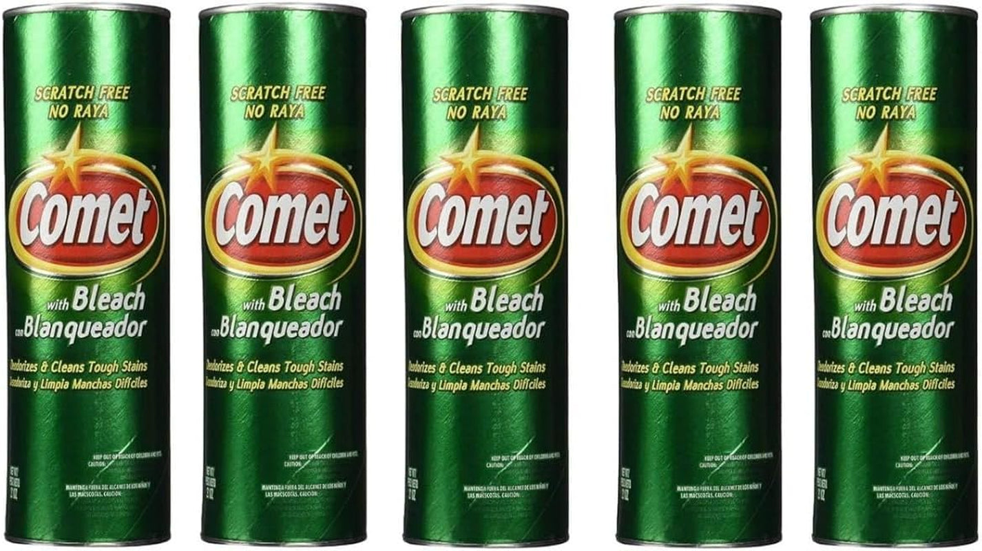 Comet Cleaner with Bleach Powder 21-Ounces | Scratch-Free | 5 Pack (105 Oz Total)