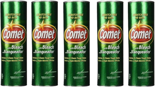 Comet Cleaner with Bleach Powder 21-Ounces | Scratch-Free | 5 Pack (105 Oz Total)