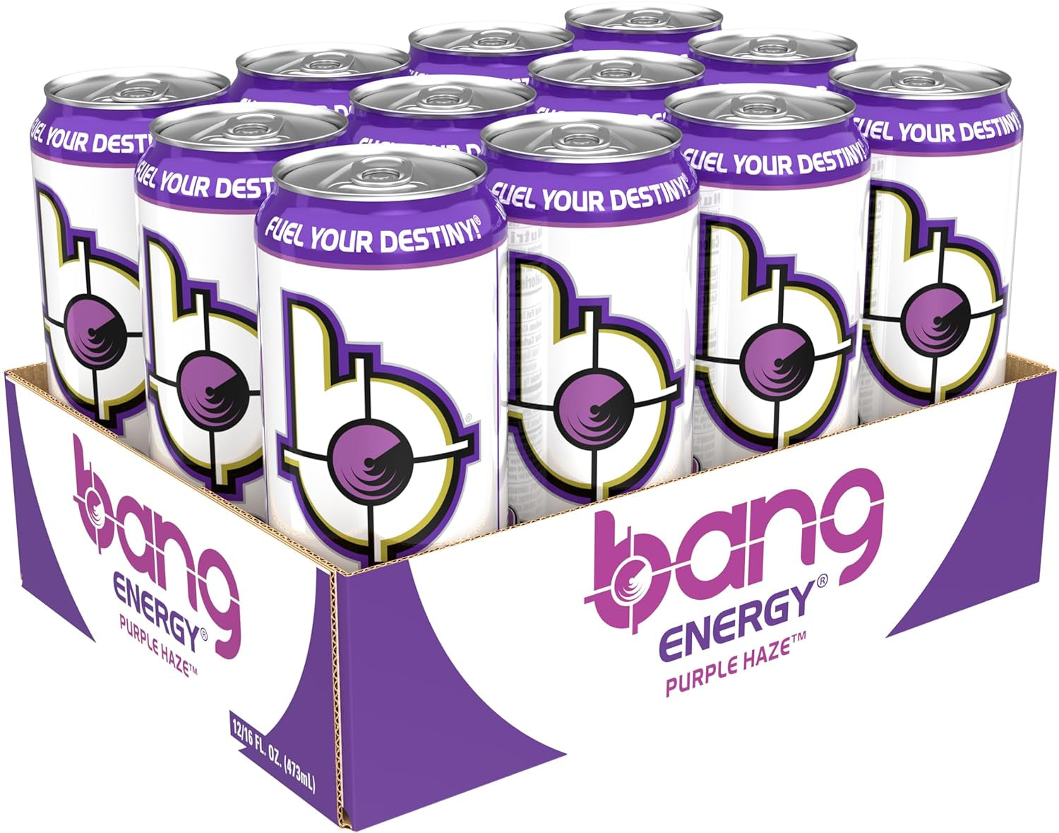 Energy Purple Haze, Sugar-Free Energy Drink, 16 Ounce (Pack of 12)