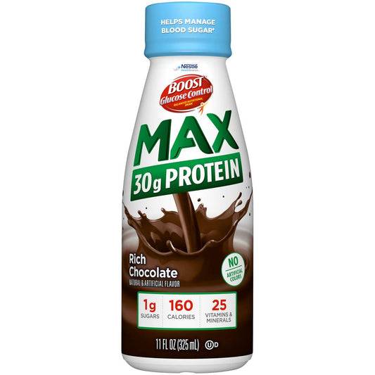 Glucose Control Max 30G Protein Nutritional Drink, Rich Chocolate, 11 Fl Oz (Pack of 12)