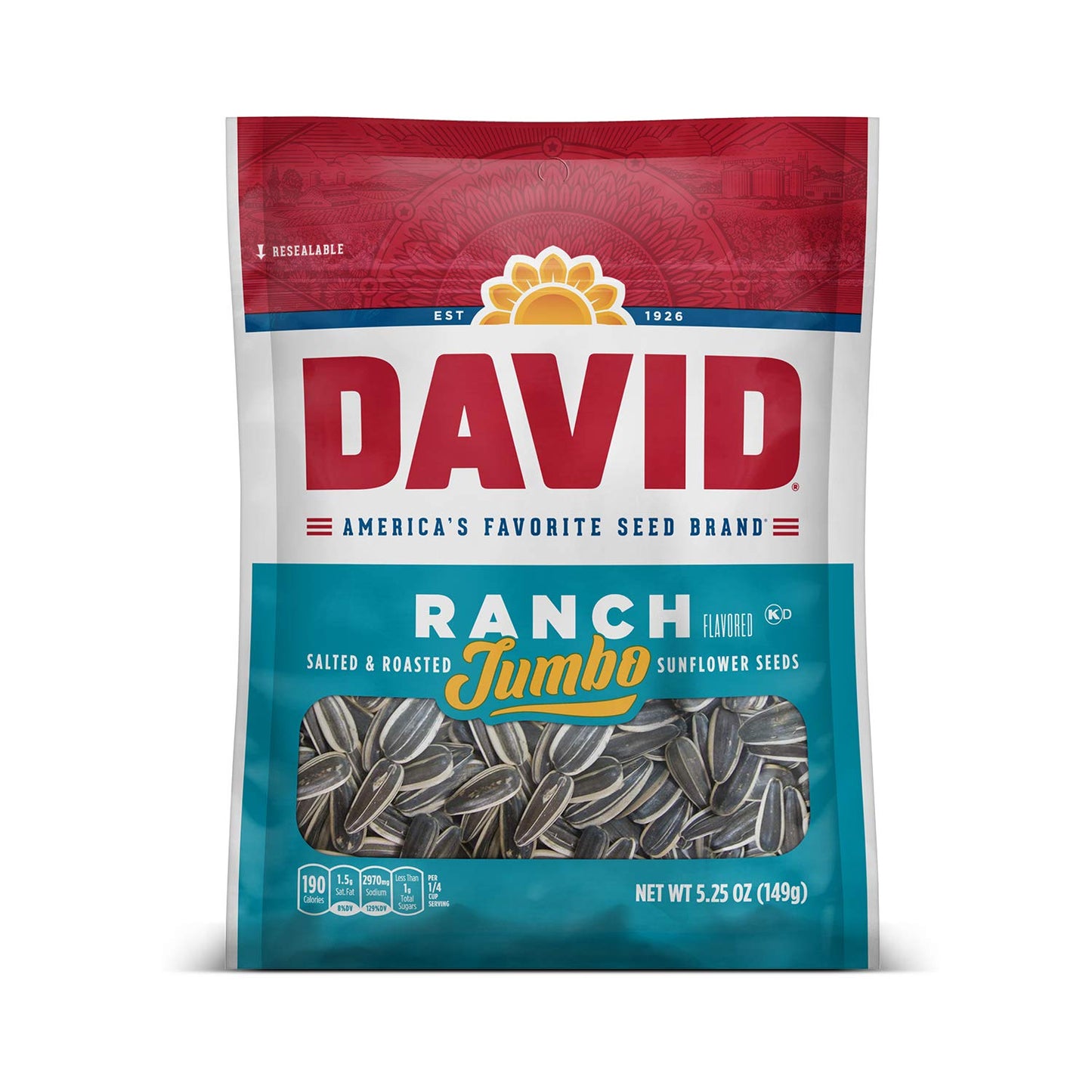 Roasted & Salted Ranch Jumbo Sunflower Seeds, Keto Friendly, 5.25 Oz