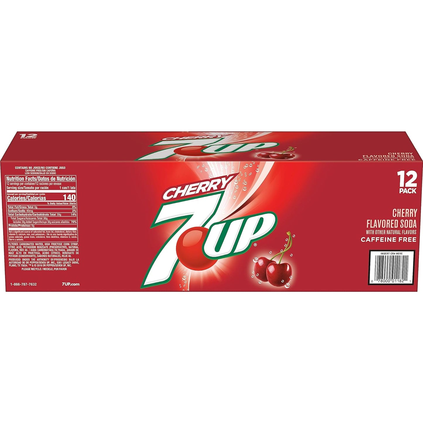 7UP Cherry Flavored Soda, 12 Fl Oz Cans, 12 Pack